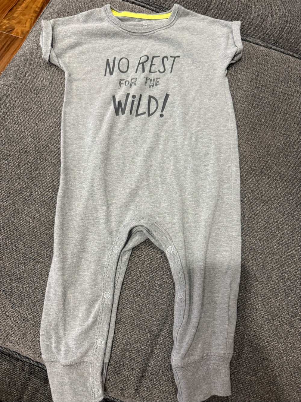 Cat & Jack Gray 'No Rest for the Wild!' One-Piece Bodysuit